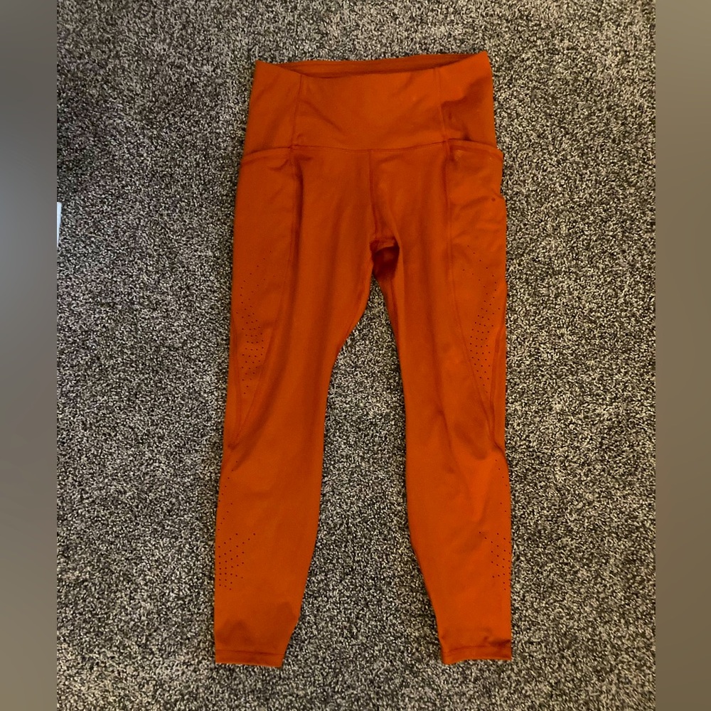 Burnt orange, all in motion leggings, size medium